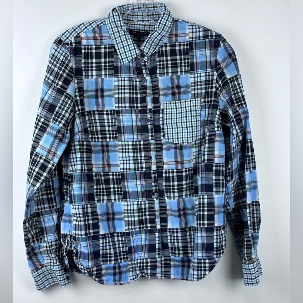 Women's Patchwork Plaid Long Sleeve Button Down S… - image 1